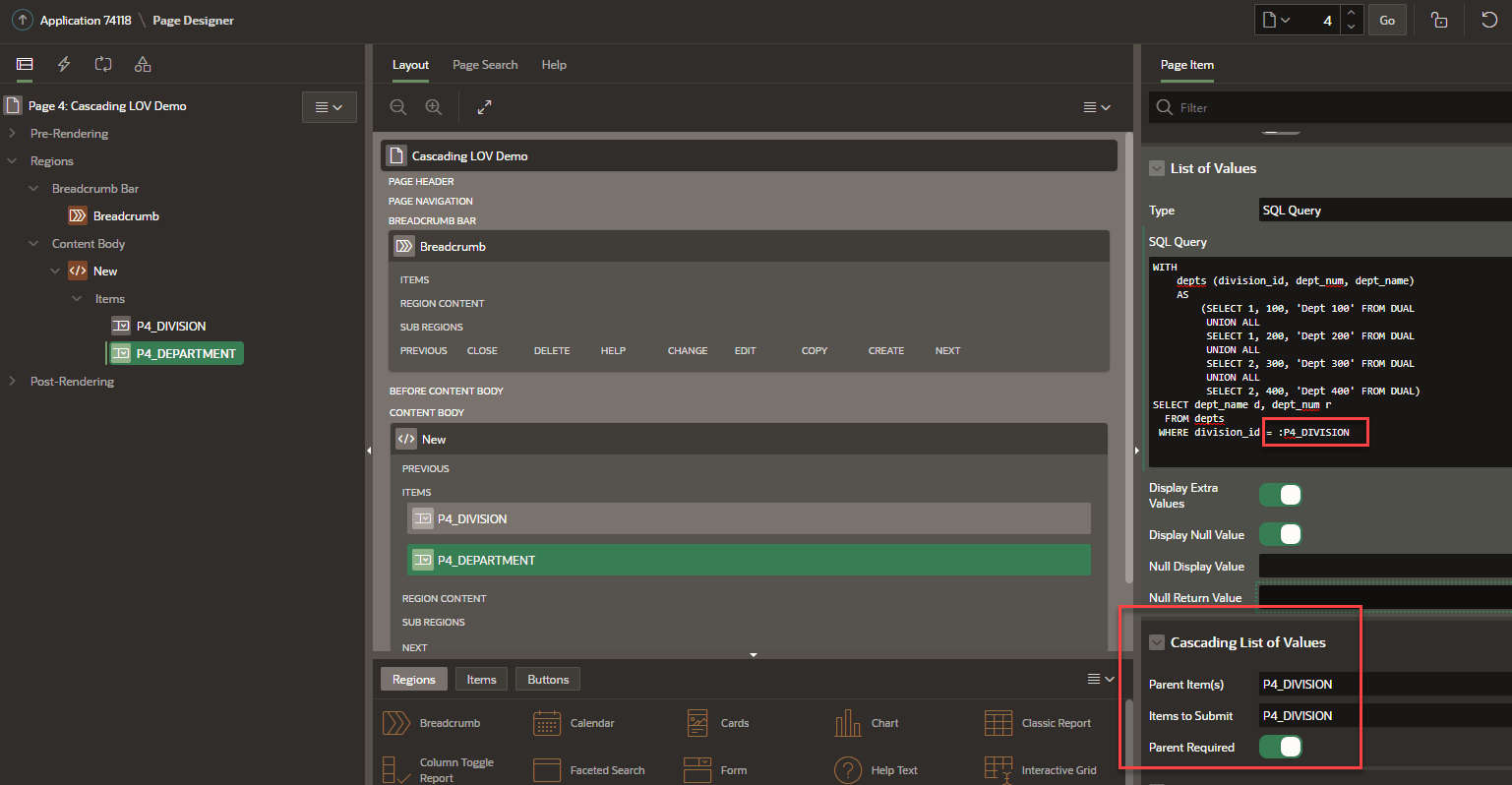 oracle APEX 20.1 Change Popup LOV based on Page Item Stack Overflow