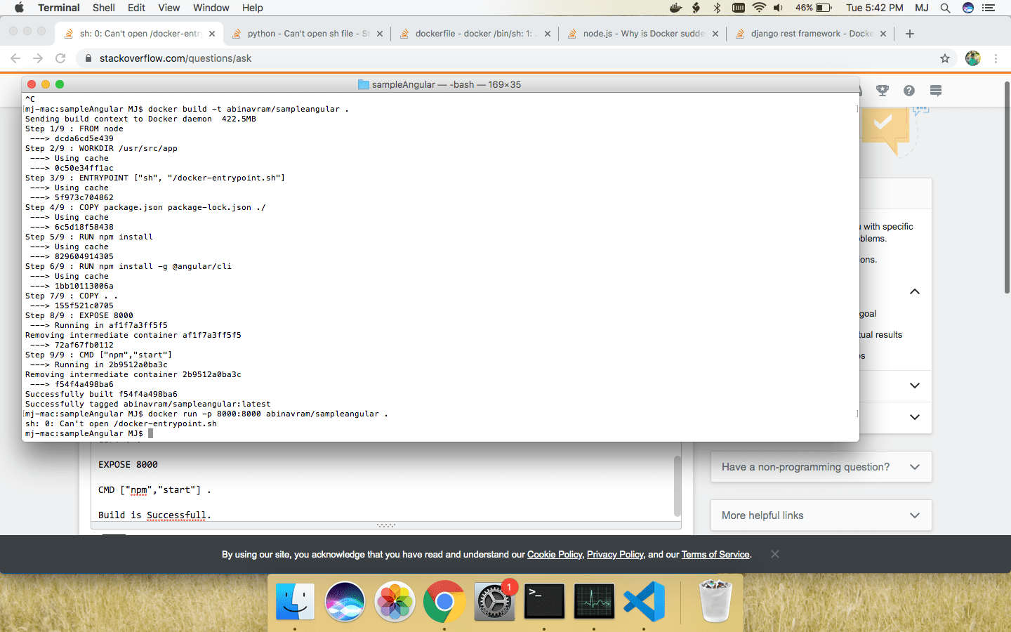 angular sh 0 Can't open /dockerentrypoint.sh Stack Overflow
