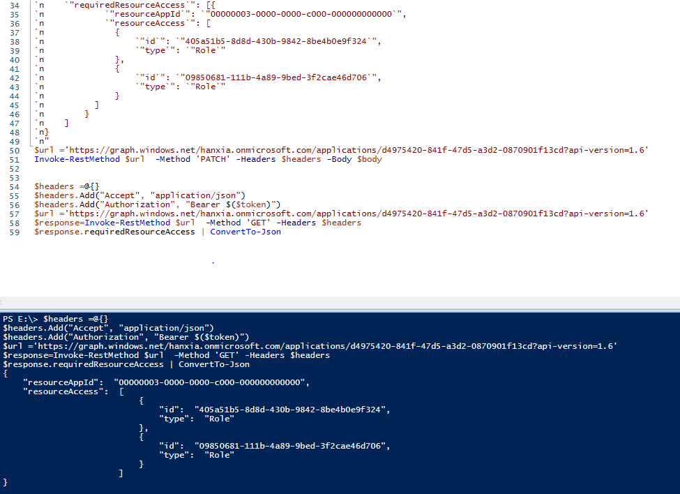 Create azure application through Az module and assign API permissions