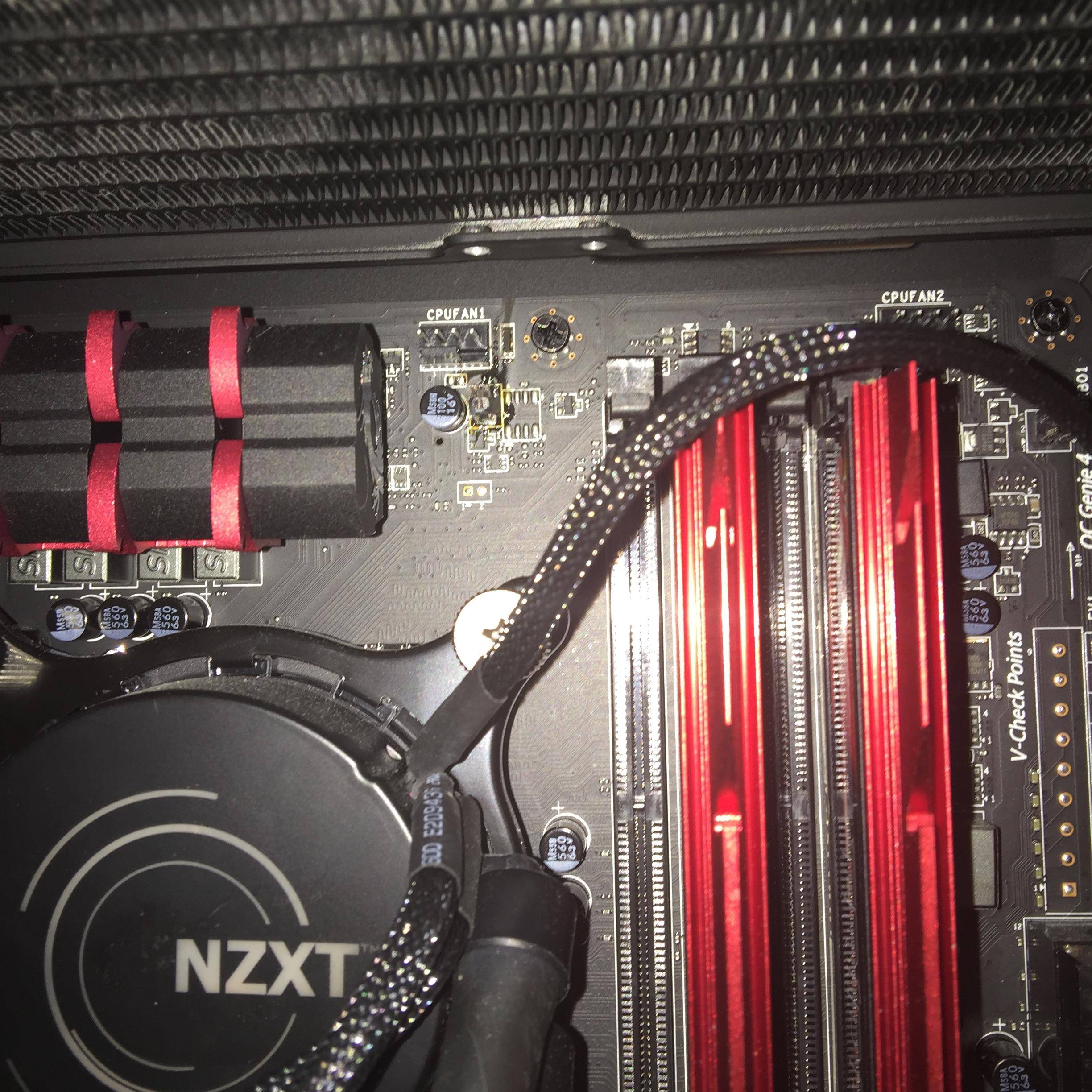 desktop computer My CPU FAN 1 slot on my motherboard got set on fire