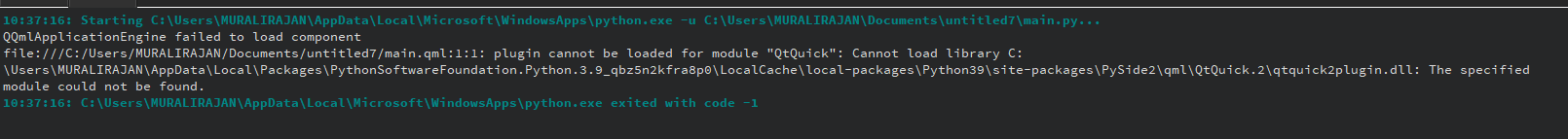 python QQmlApplicationEngine failed to load component, plugin cannot