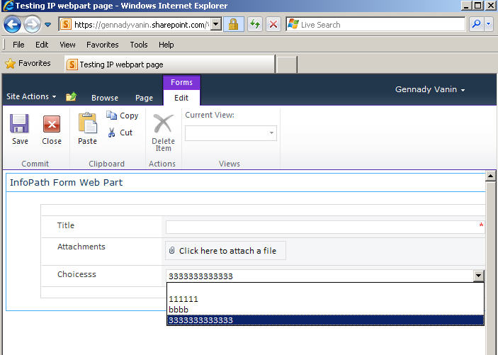 infopath SharePoint List form (add new choice value in dropdown