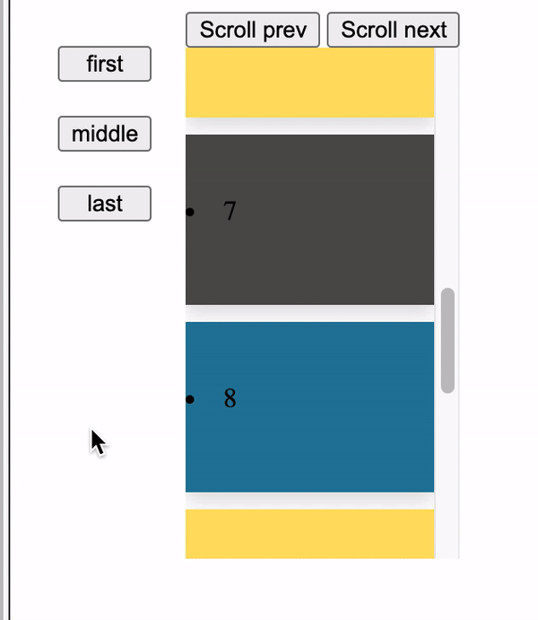 javascript Angular 8 , how to detect current "scrolled to" div