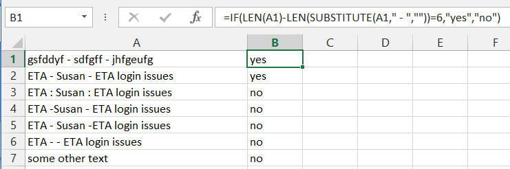 How to get yes or no if a specific format is true or false in excel