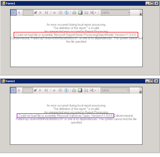 c ReportViewer error The definition of the report