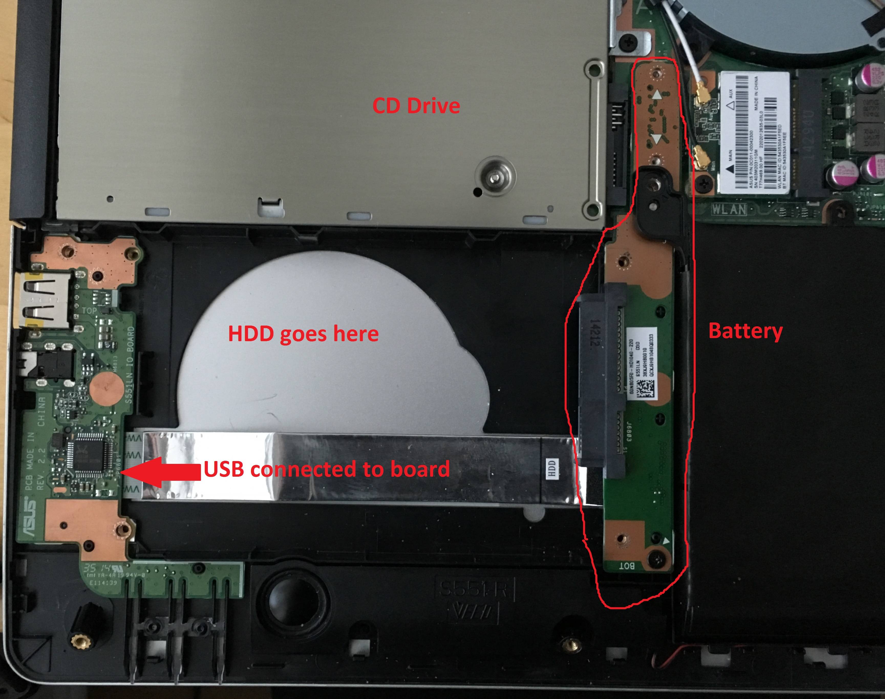 Laptop does not boot from hard drive but recognizes it when plugged