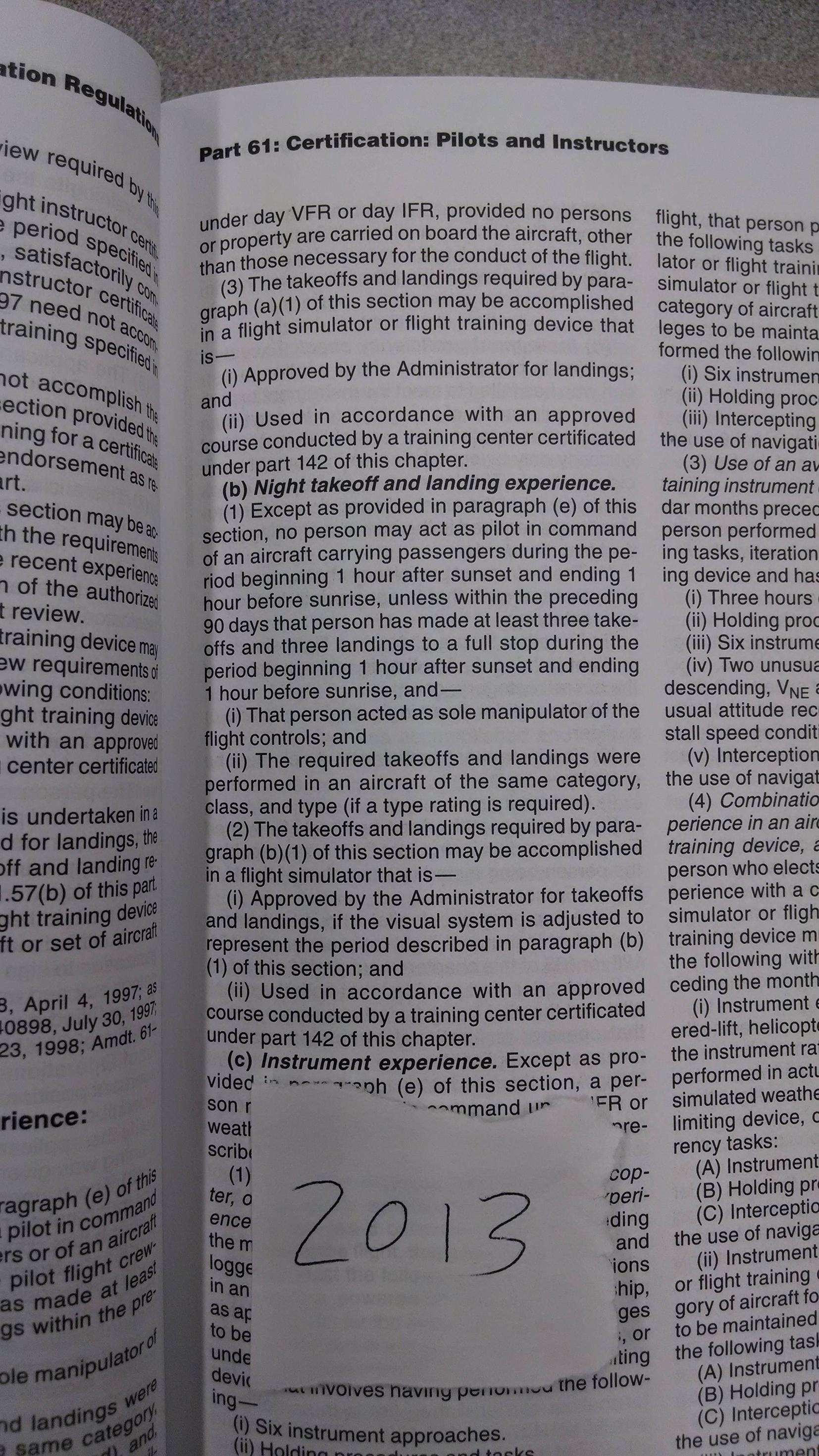 far 61 How has FAR 61.57 changed since 1969? Aviation Stack Exchange