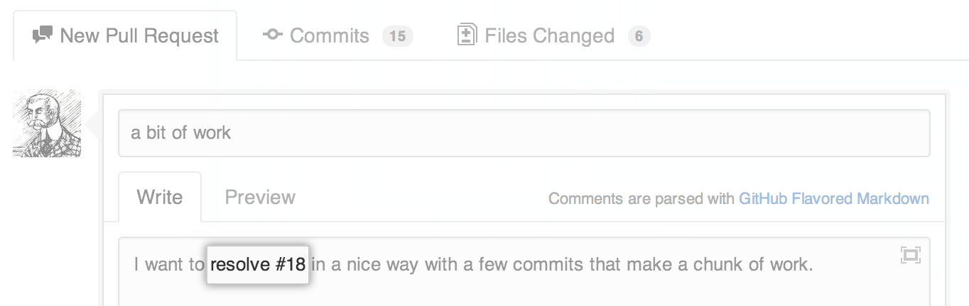 workflow Automatically closing issue from pull request in GitHub