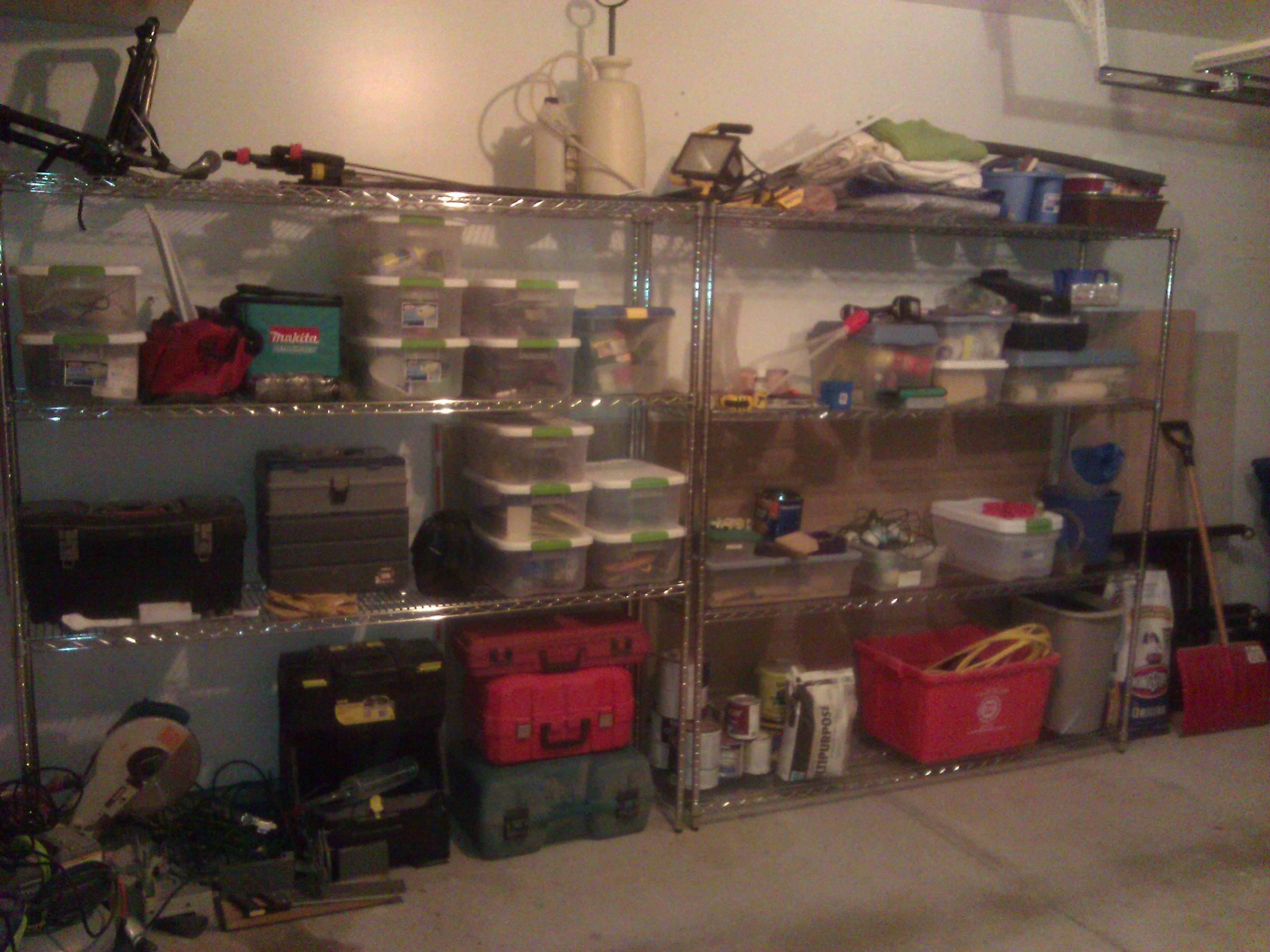 What are the proper materials and method to hang heavyduty shelves in