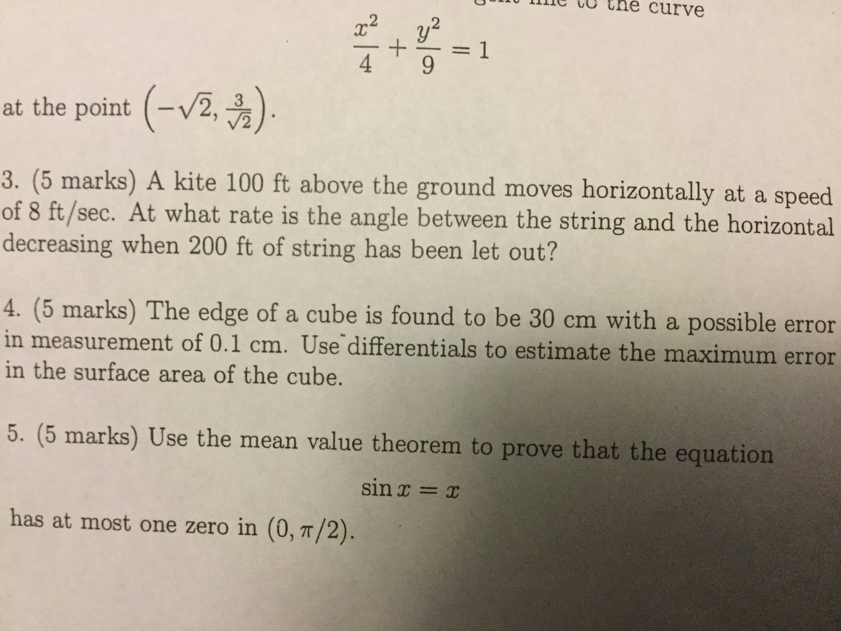 trigonometry Calculus Related rates of kite problem Mathematics