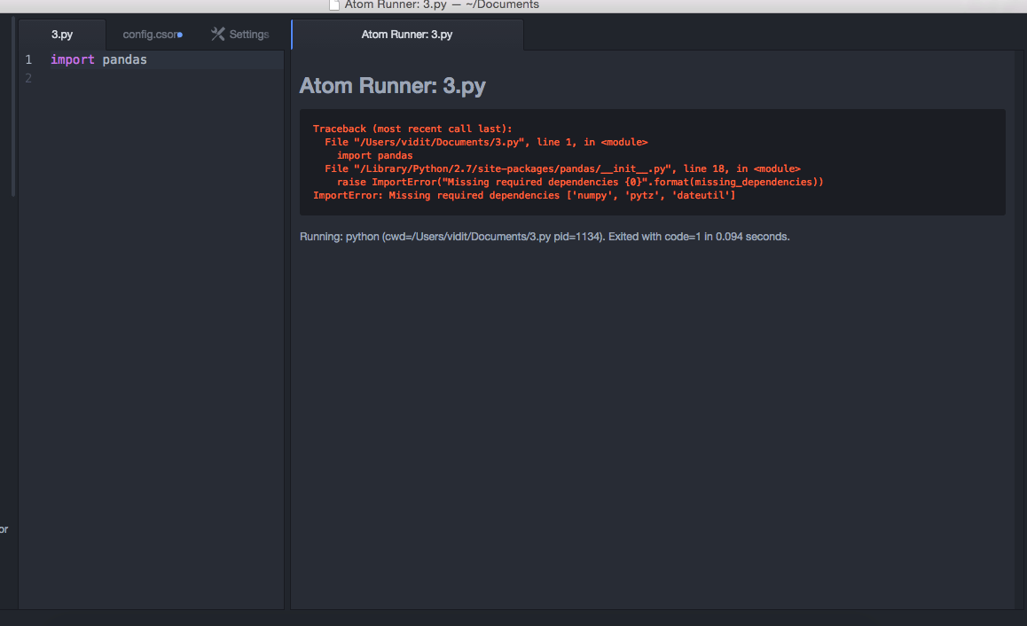 Python 3 On Atom On Mac Stack Overflow