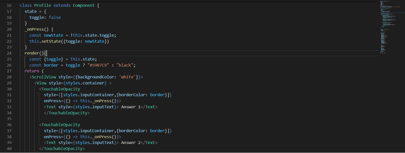 change border color of touchableopacity in React Native