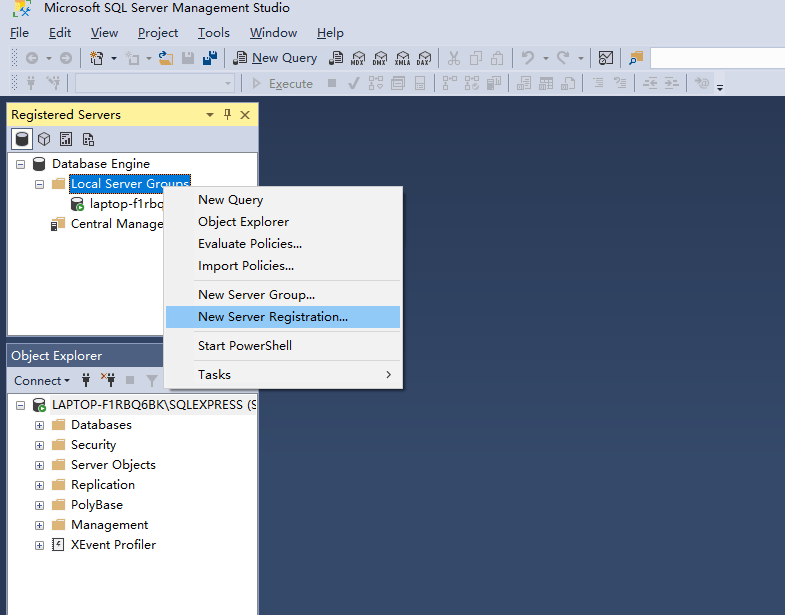 ssms How to register SQL Server servers in SQL Server Management