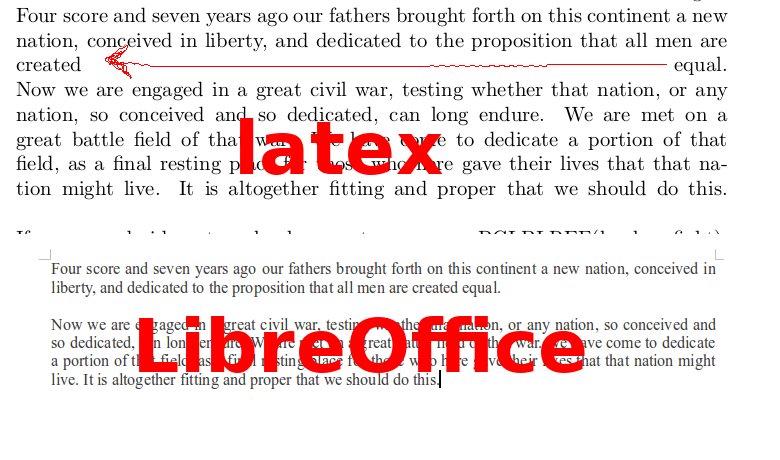 horizontal alignment Smarter latex justification to avoid large