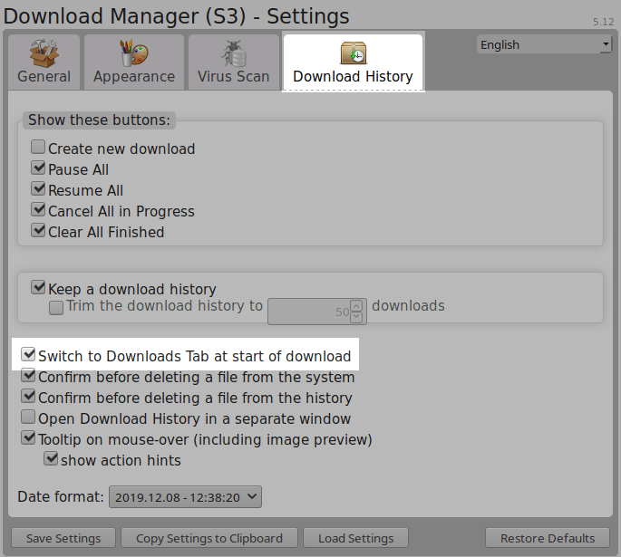 How can I make Mozilla Firefox always show the download manager Super