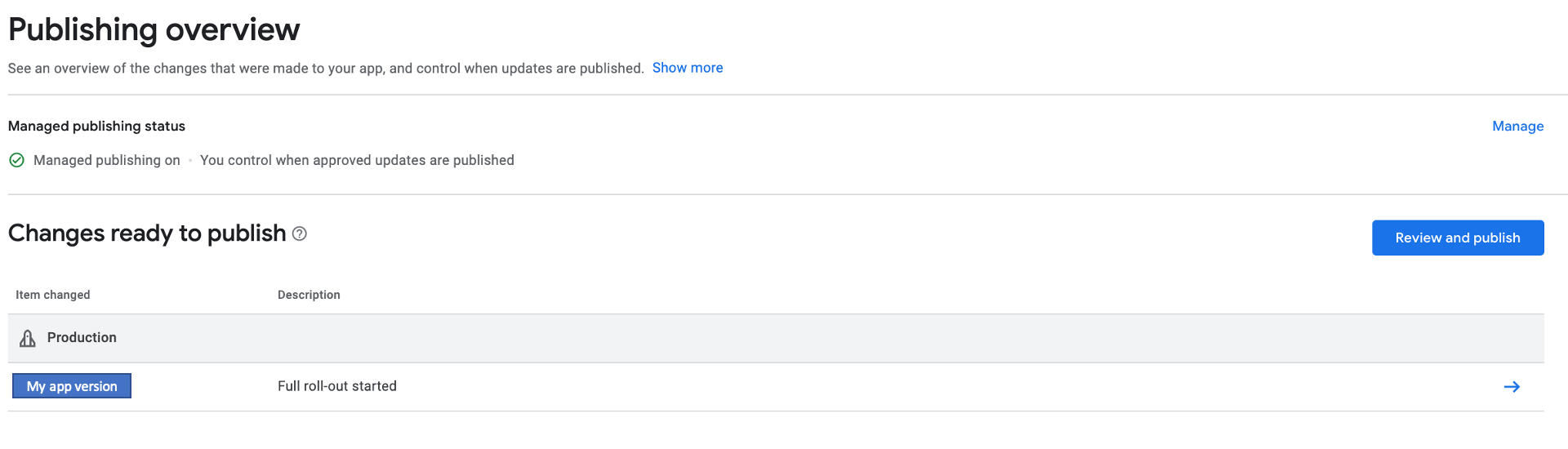 android Google Play promoting a release from internal track to