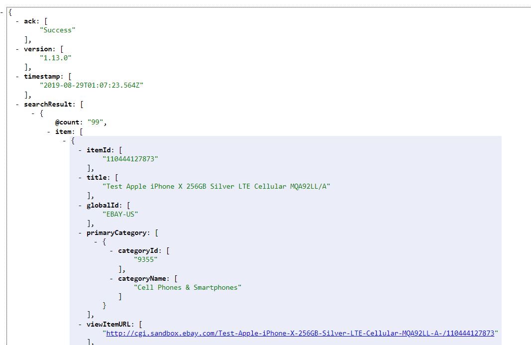 node.js Assign Data To Variable from eBay JSON Object Stack Overflow