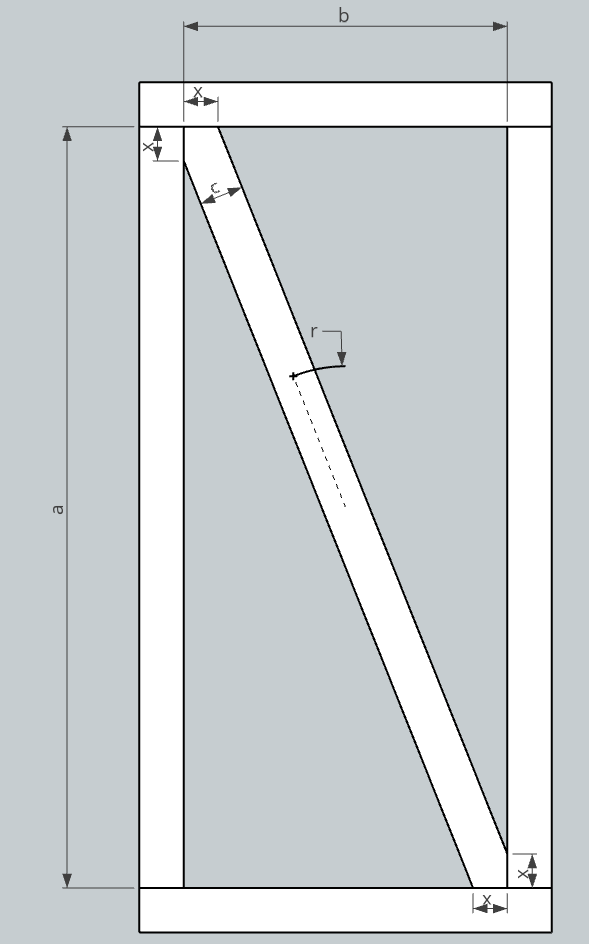 geometry Diagonal door brace orientation Mathematics Stack Exchange