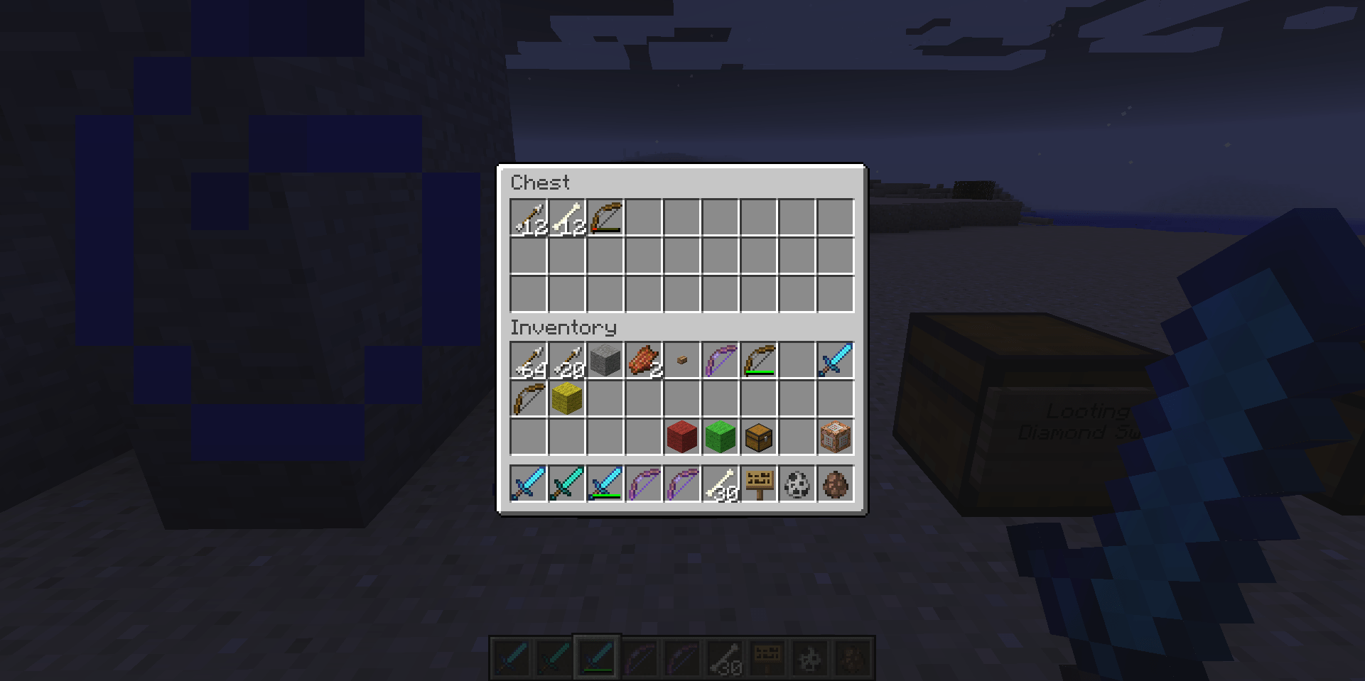 minecraft java edition How Does Switching To A Enchanted Sword Whilst Arrow Is Shot Effect The