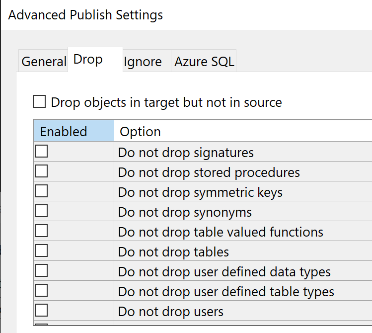 dacpac Avoid dropping SQL Server table compression settings Stack
