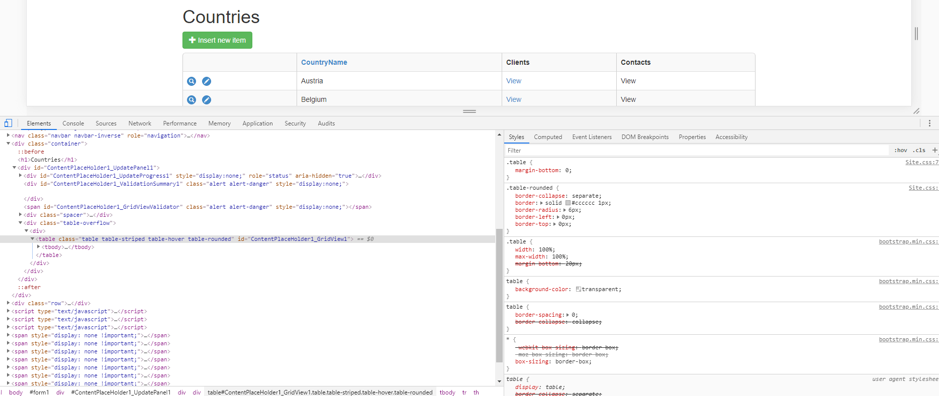 Layout issues after migrating Bootstrap 3 to 4 (table width, elements