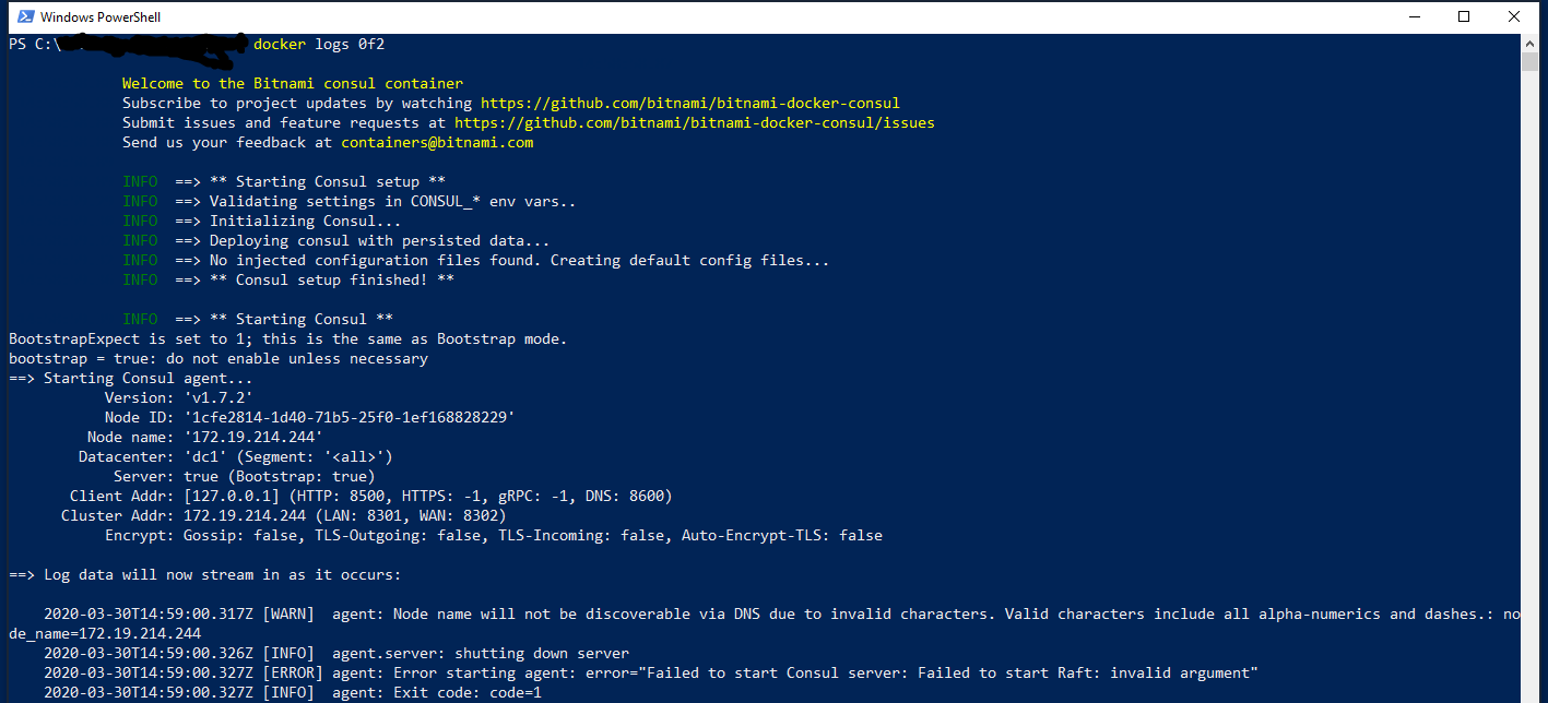 linux bitnami consul cannot access file or directory using docker