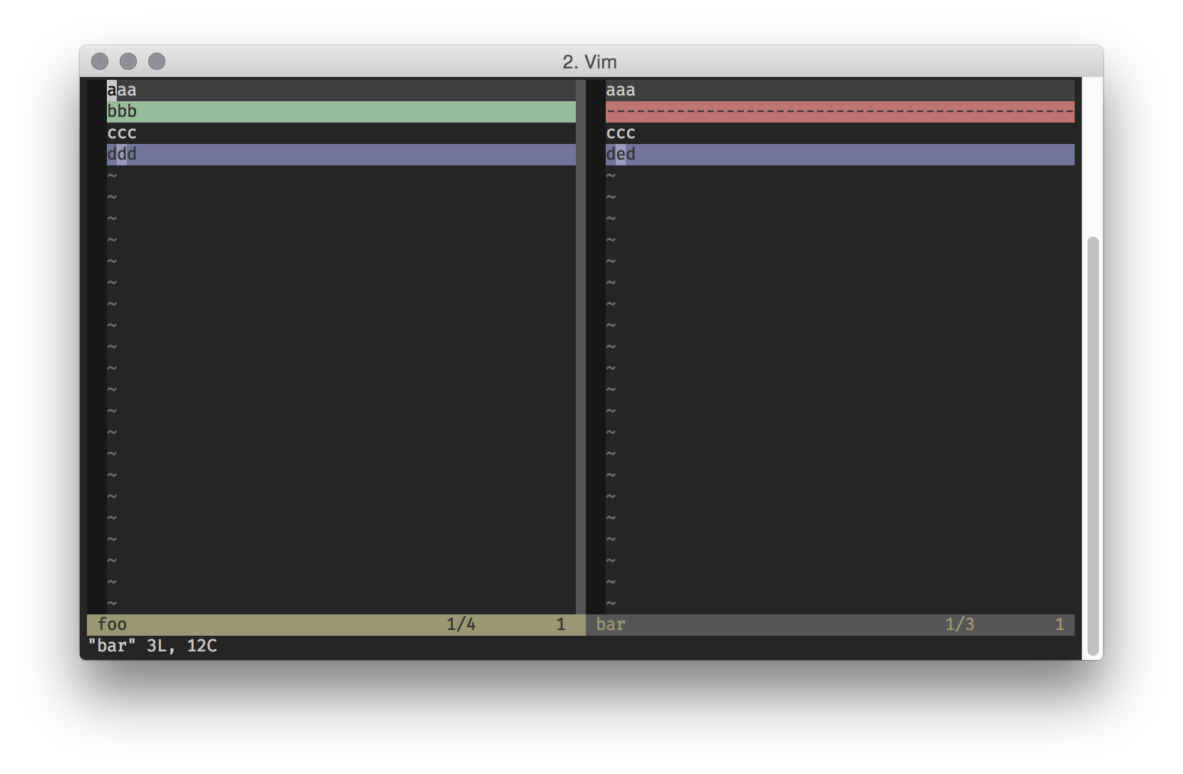 vimdiff Better diff color scheme Vi and Vim Stack Exchange