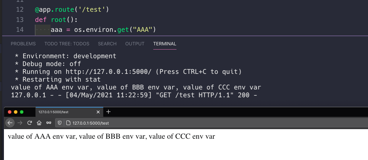 python How to set environment variables in VSCode when running Flask