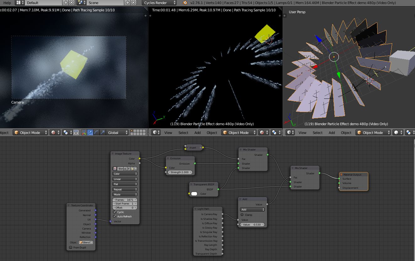 cycles render engine Apply depth transparency to array object