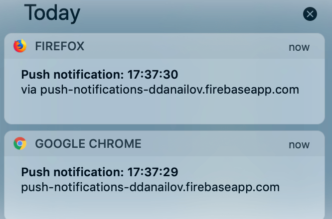 javascript Google Chrome Push Notifications not working if the