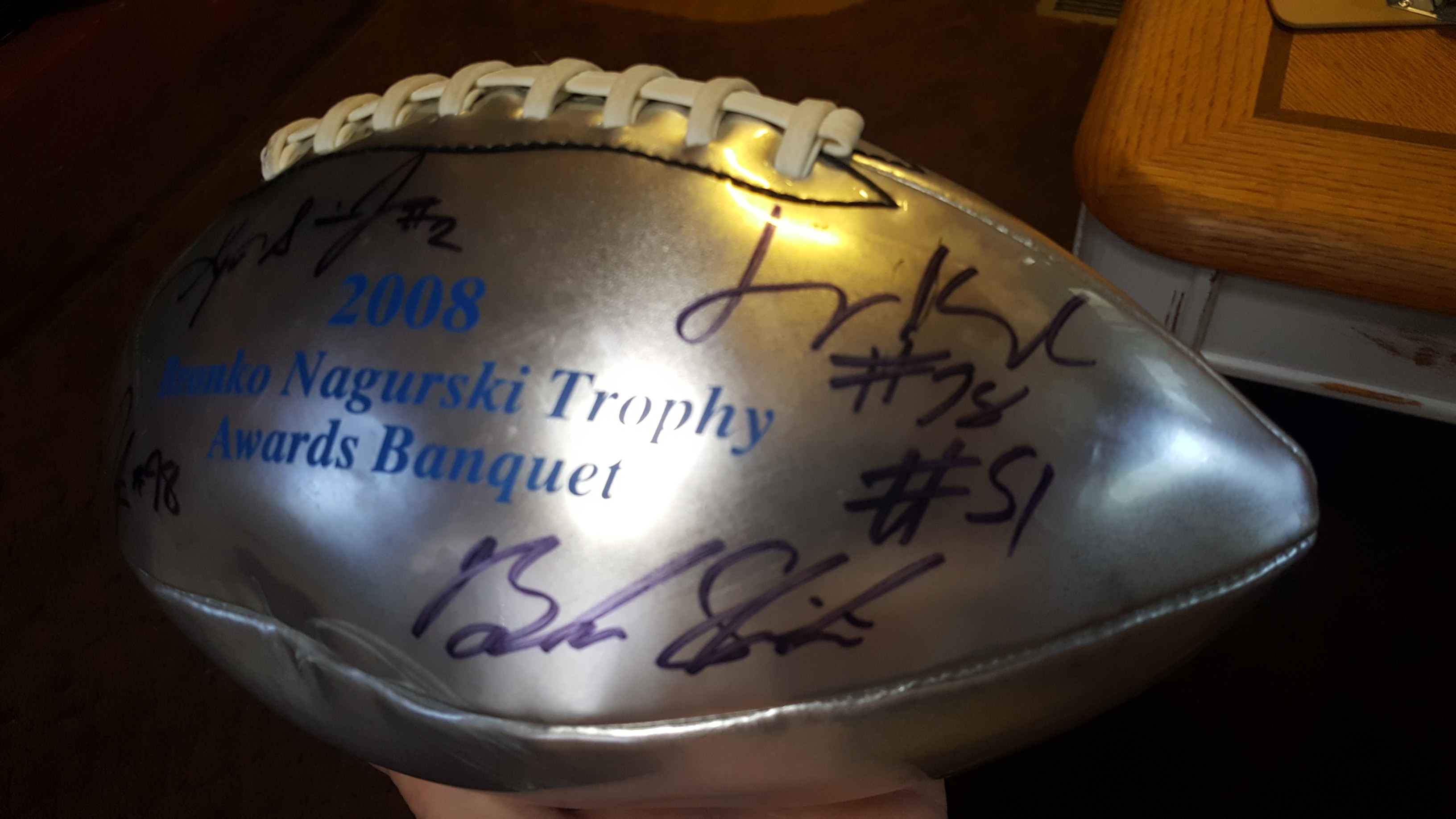 Identify football autographs, signed at 2008 Bronko Nagurski Charlotte