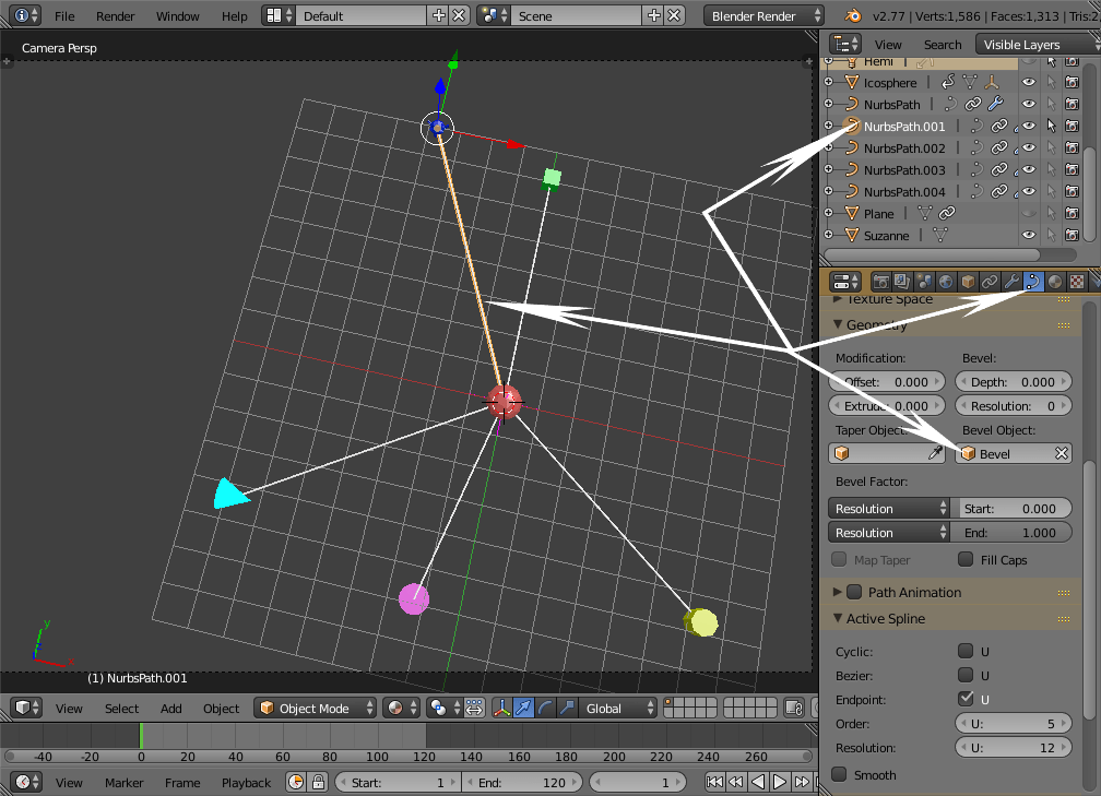 How to draw distance lines to a central object? Blender Stack Exchange