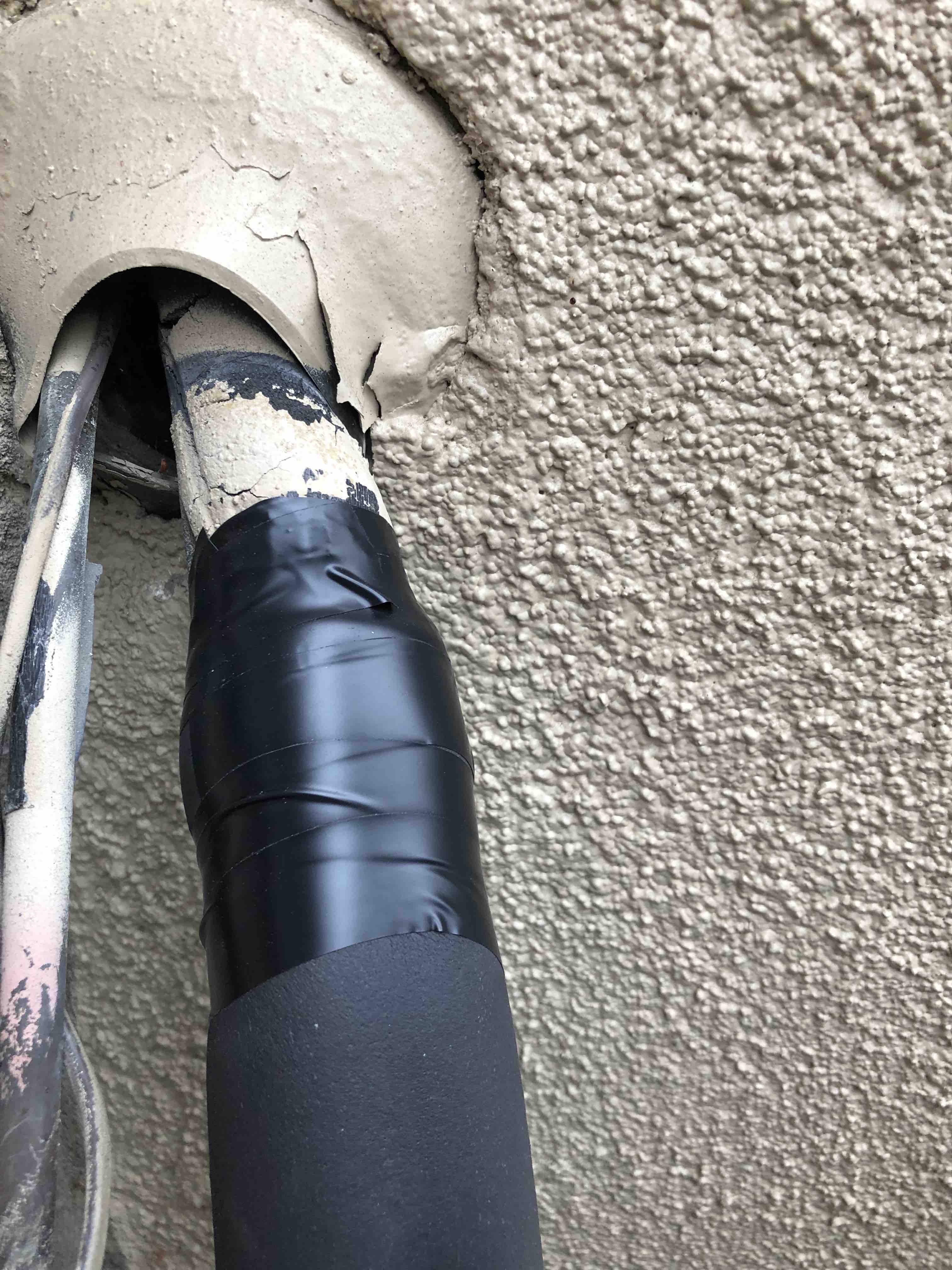 How should I handle this intothewall section of the refrigerant pipe