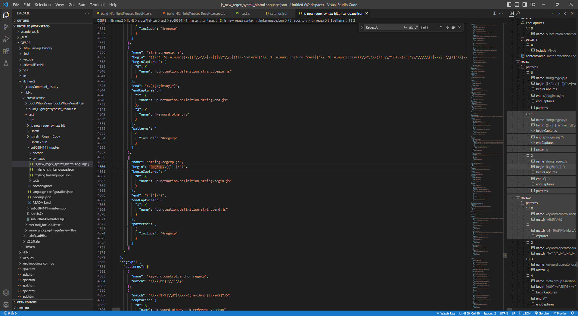 javascript How can I get regex syntax highlight for `new RegExp` in