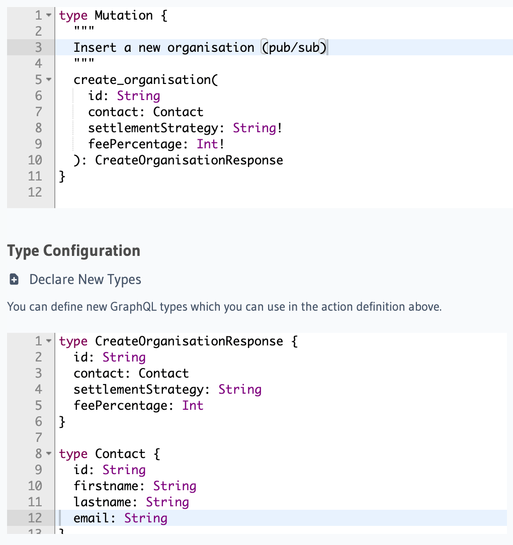 graphql Nested datatype in input variable of Hasura Action Stack Overflow