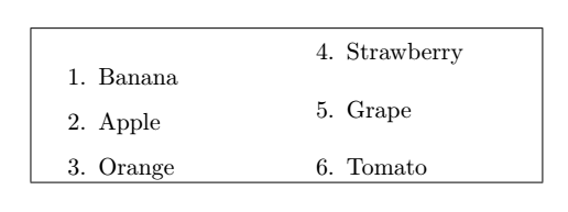 align How to enumerate with two columns inside a box? TeX LaTeX