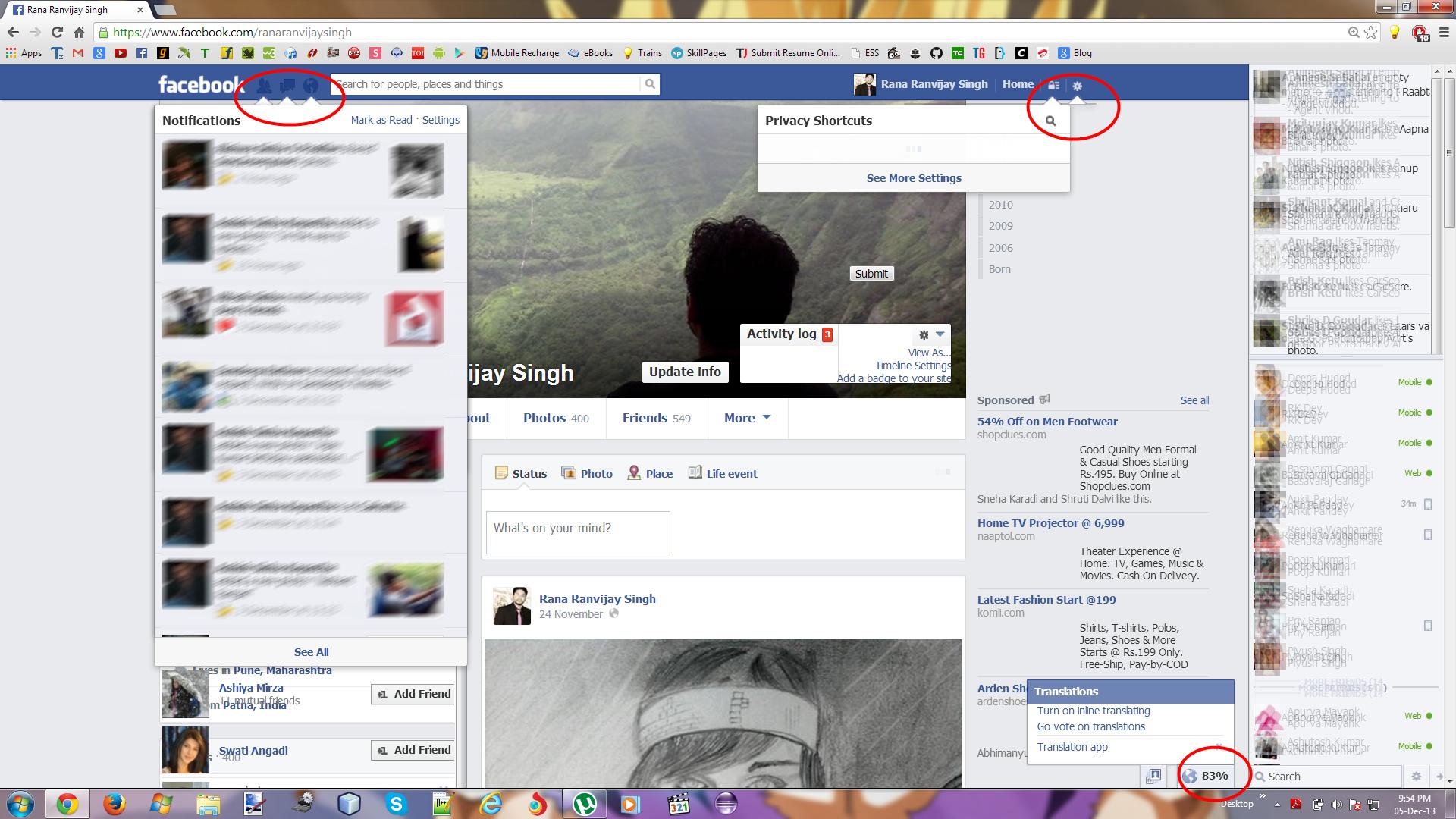 Google Chrome Home Facebook