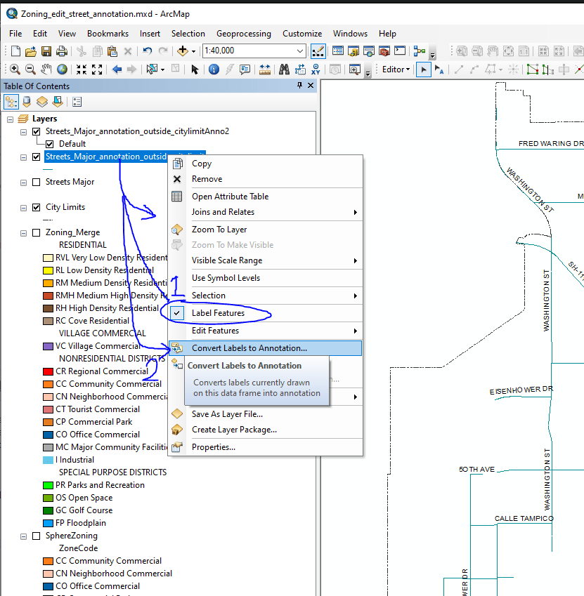 editing ArcMap edit annotation tool button grey out? Geographic