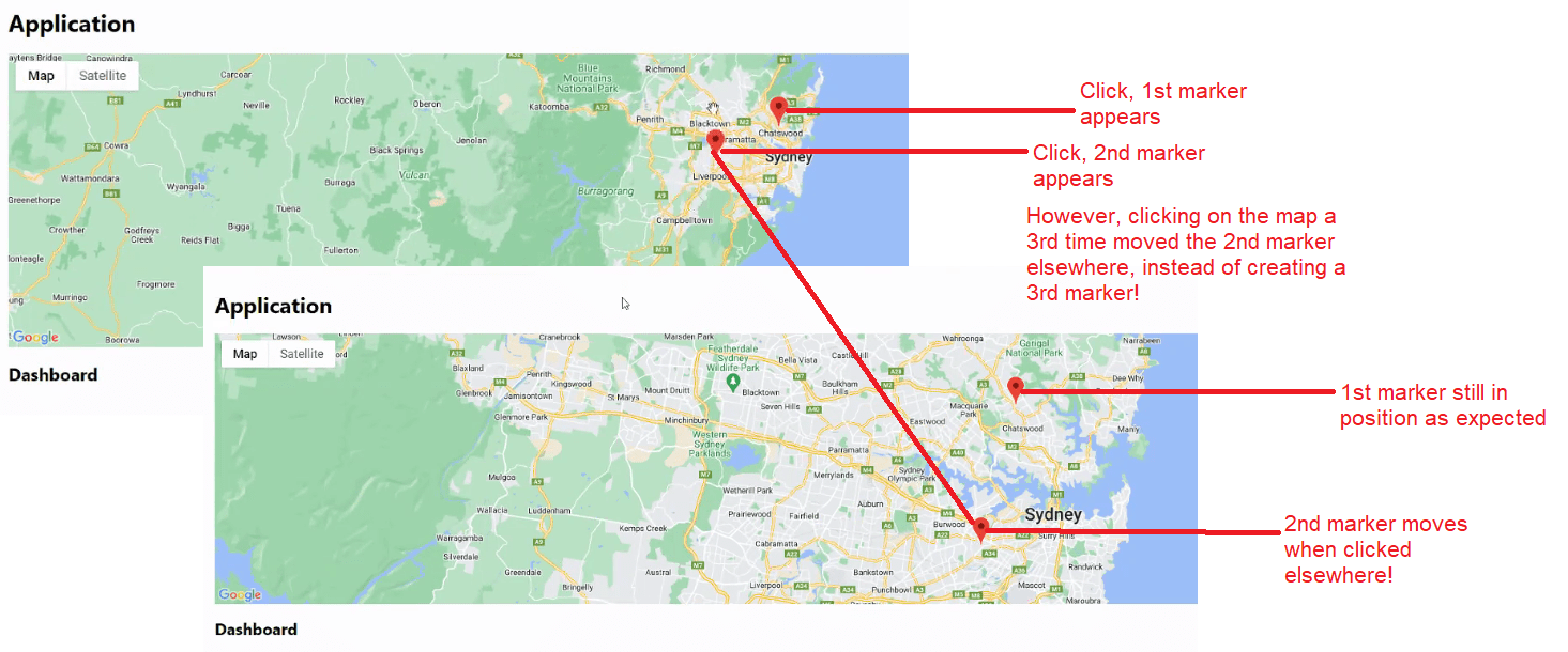 javascript Why is no 3rd marker being created on map? Stack Overflow