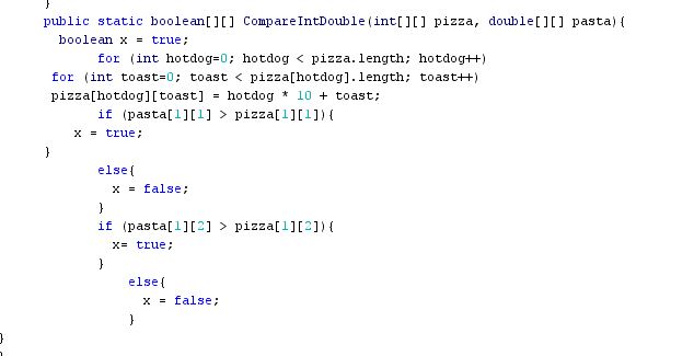 java Create two dimensional boolean array from two other arrays