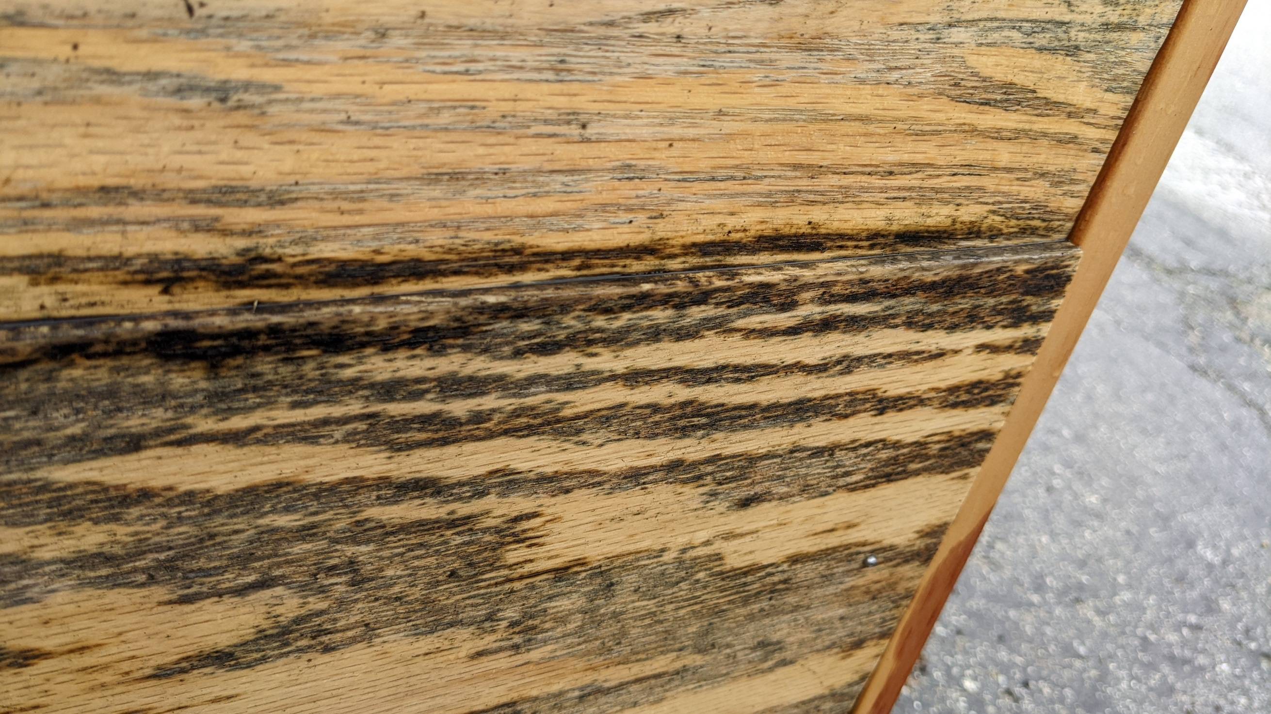 wood Black stains on oak after rain Home Improvement Stack Exchange