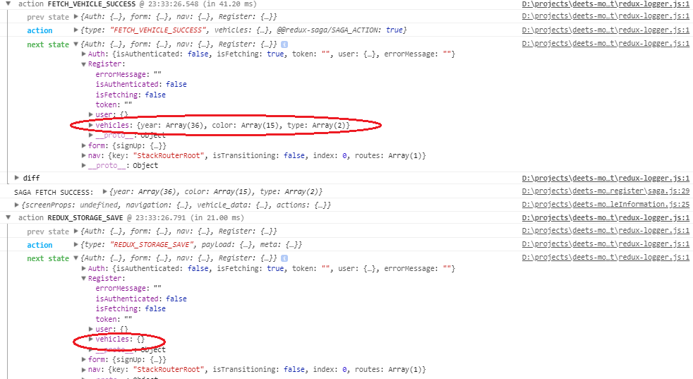 reactjs React Native state getting empty after action