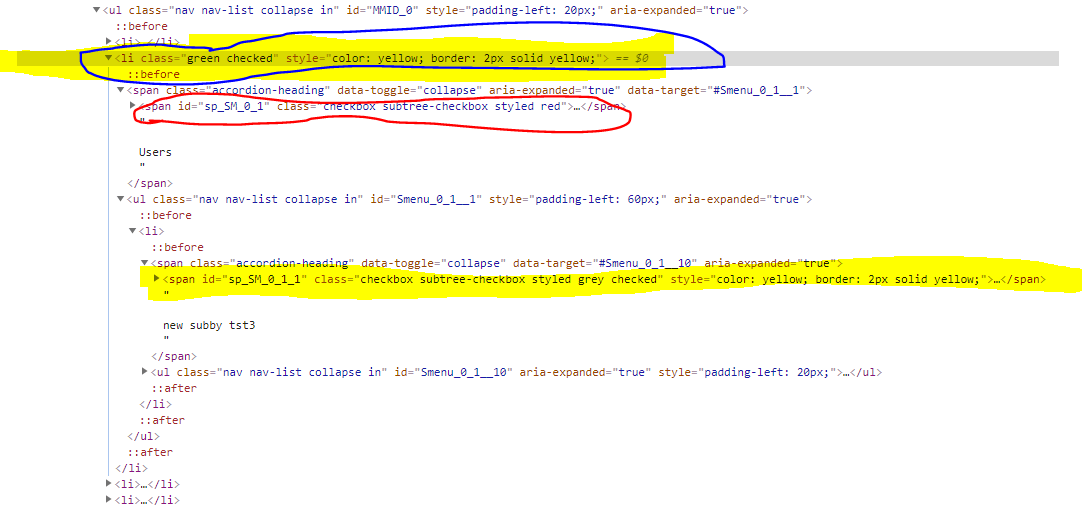 html Jquery find or children with all occurrences of elements with a