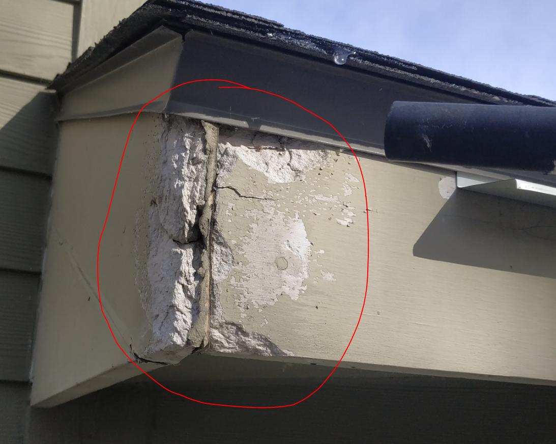 repair Fiber cement fascia cracked at joint how do I patch this