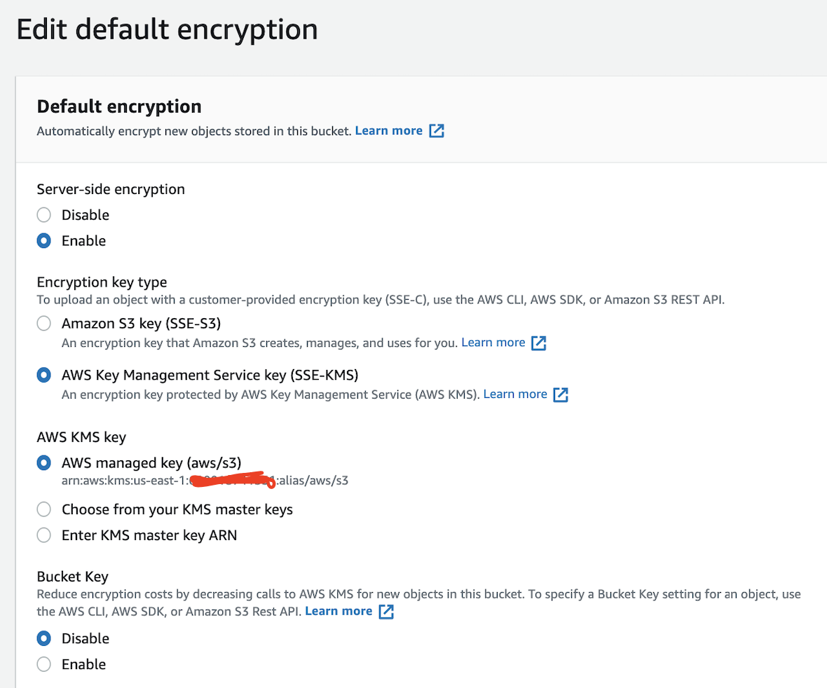 amazon s3 Can't create a S3 bucket with KMS_MANAGED key and