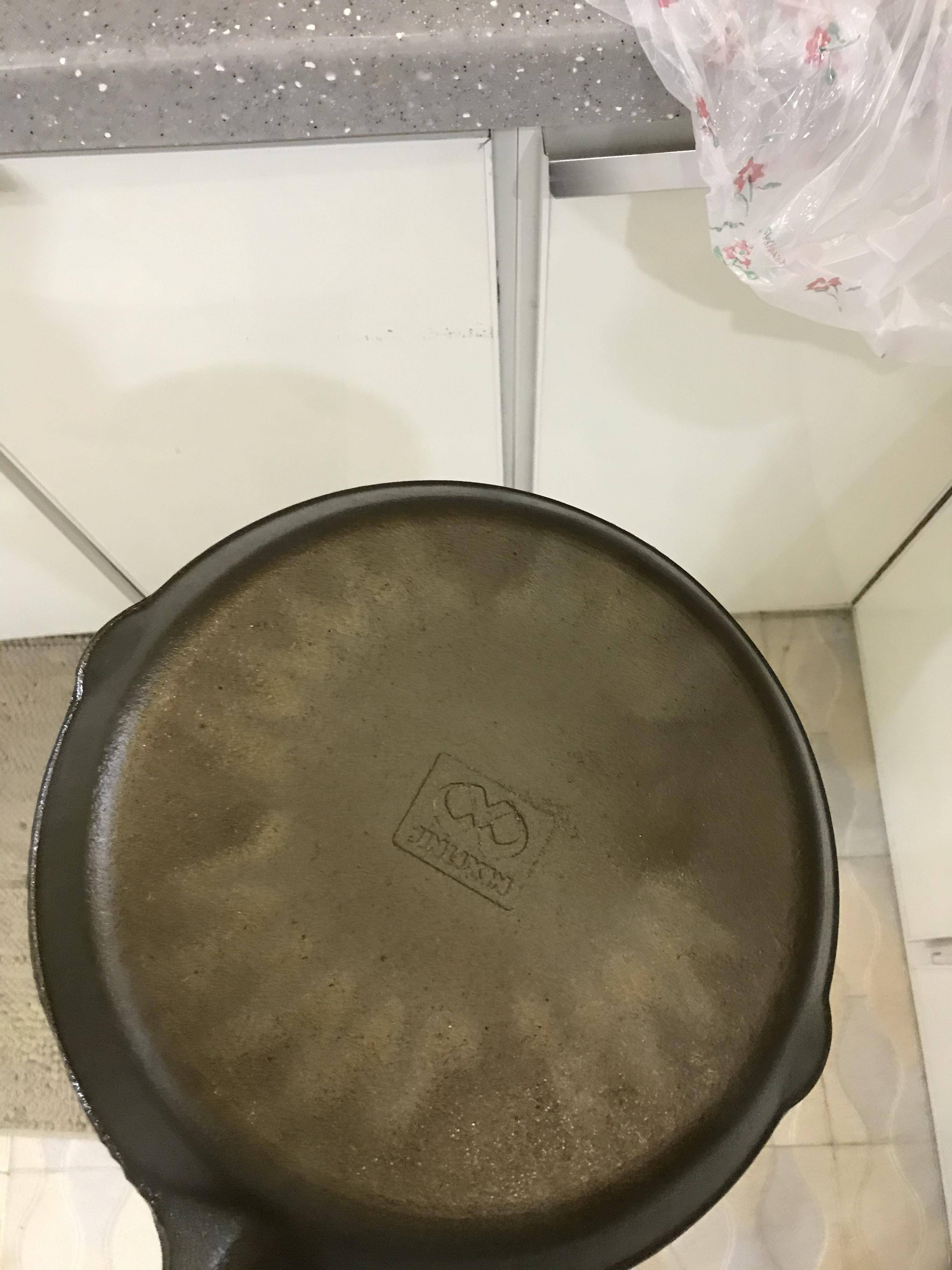 I bought a cast iron skillet and after washing it and then heating it I