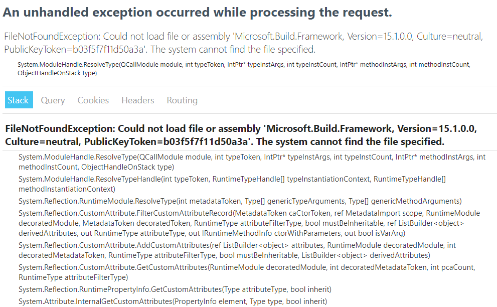 c FileNotFoundException in razor view Core Stack Overflow