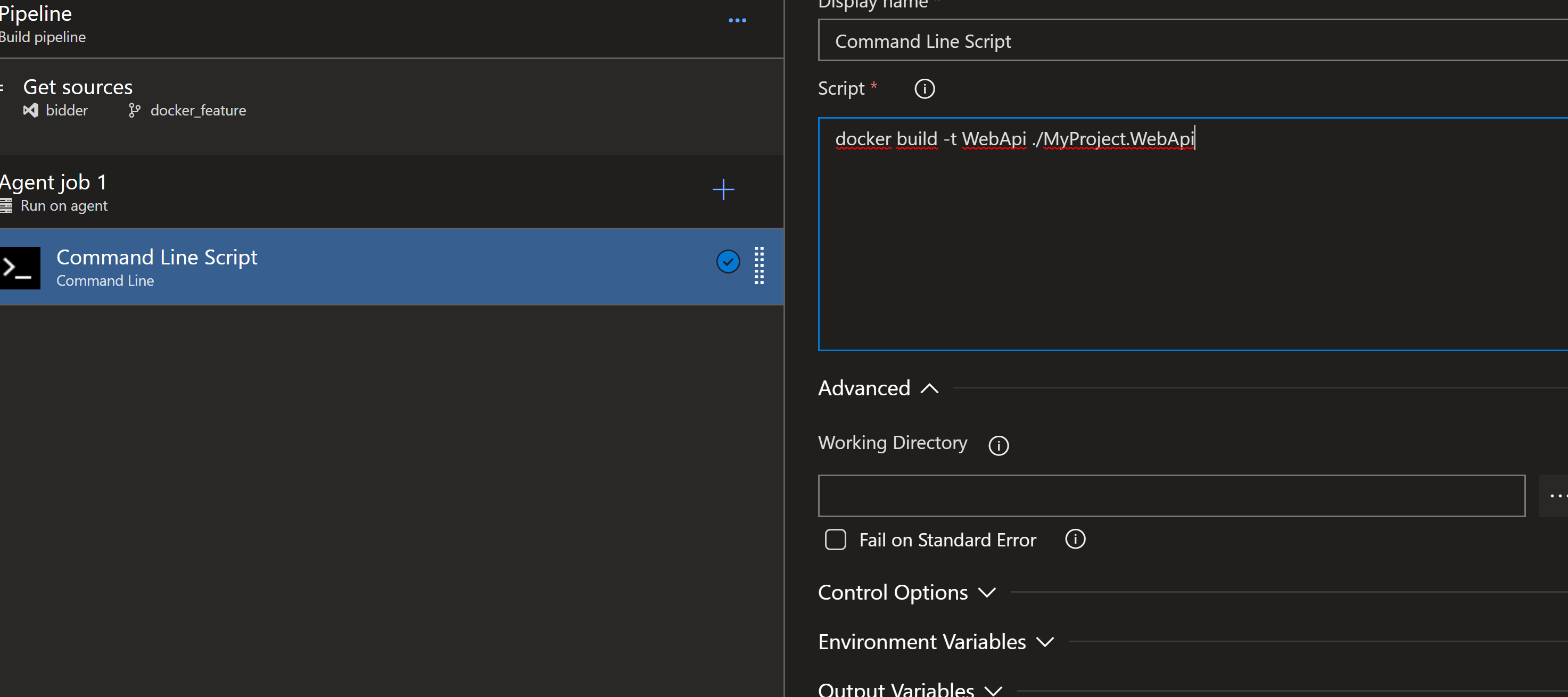 docker Project not found when running DockerFile build