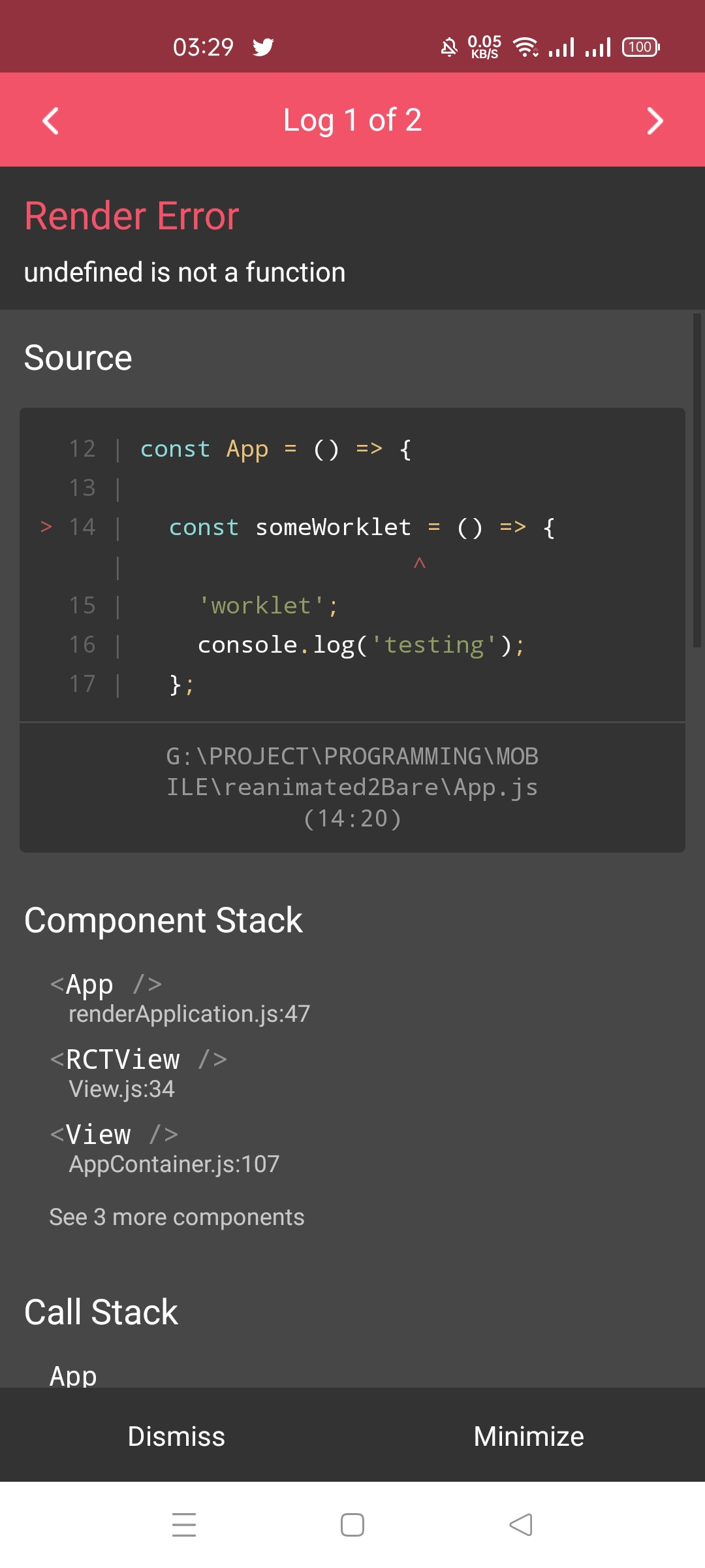 javascript reactnativereanimated 2 cannot make a