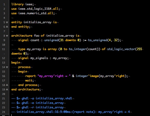 Initialize array with variable length in vhdl Electrical Engineering